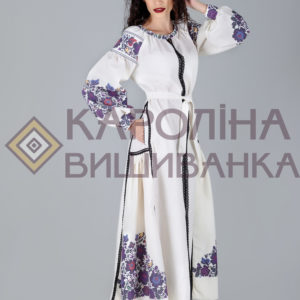 Заготовка на жіночу сукню максі-лонг у стилі «бохо» під вишиття бісером/нитками, ПЛд-007 максі лонг