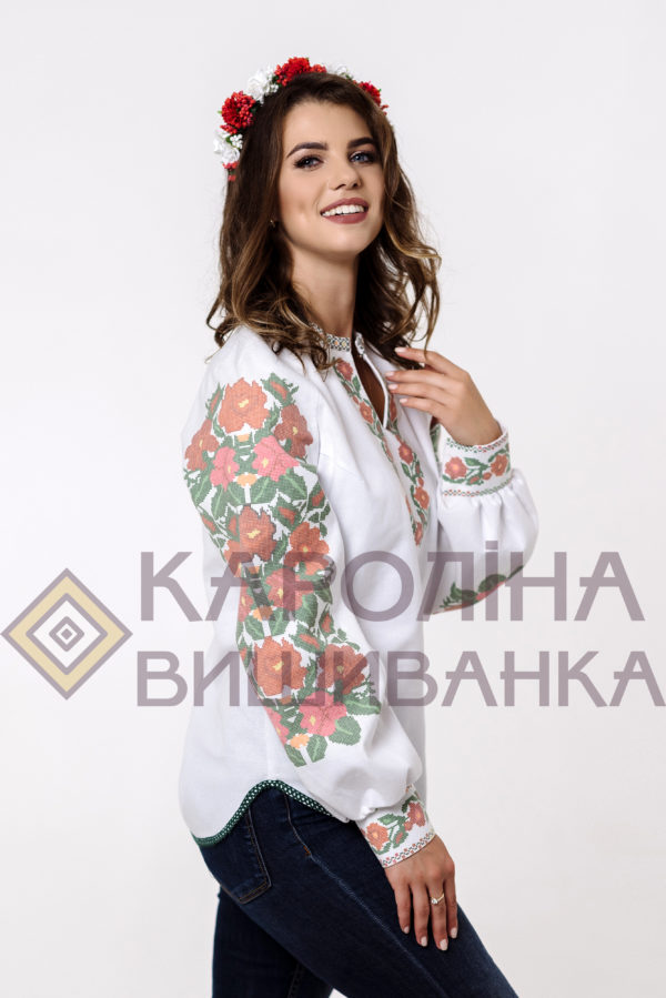 Заготовка на жіночу блузку у стилі «бохо» під вишиття бісером/нитками, БЖ-018 - Зображення 2