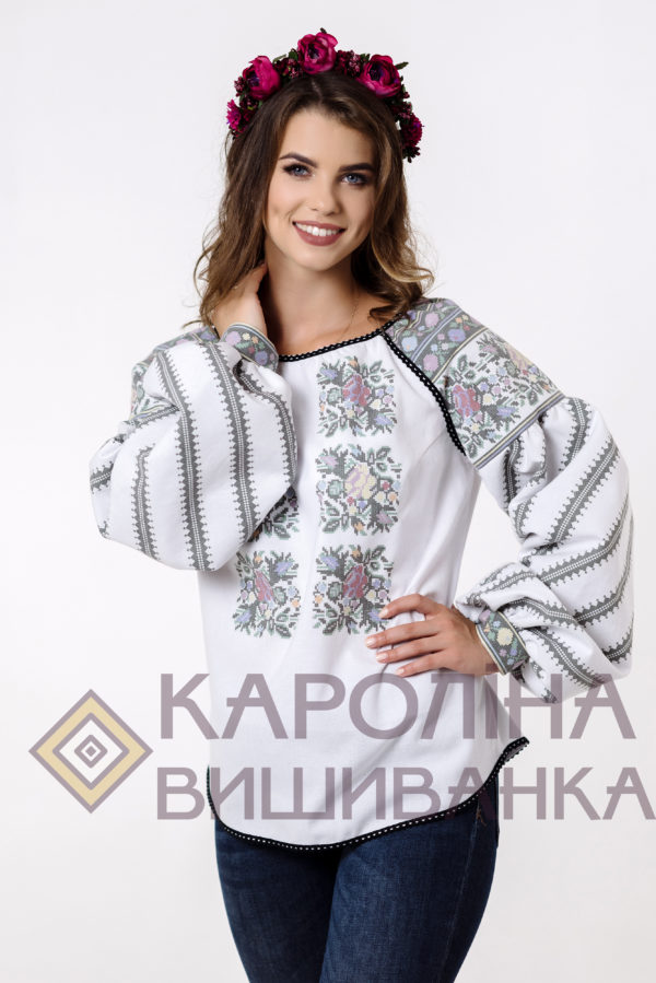 Заготовка на жіночу блузку у стилі «бохо» під вишиття бісером/нитками, БЖ-019 - Зображення 2