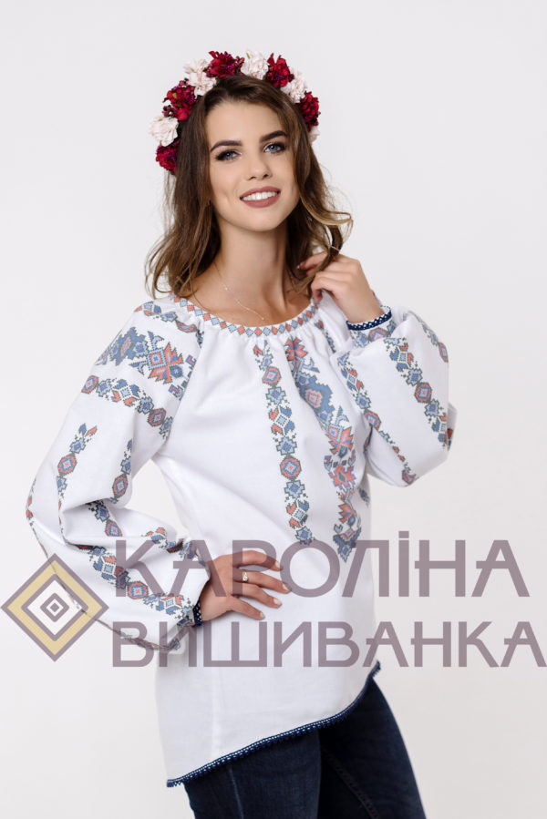 Заготовка на жіночу блузку у стилі «бохо» під вишиття бісером/нитками, БЖ-022 - Зображення 2