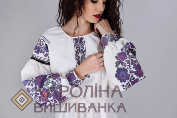Заготовка на жіночу сукню у стилі «бохо» під вишиття бісером/нитками з розпірками, ПЛ-007 - Зображення 2