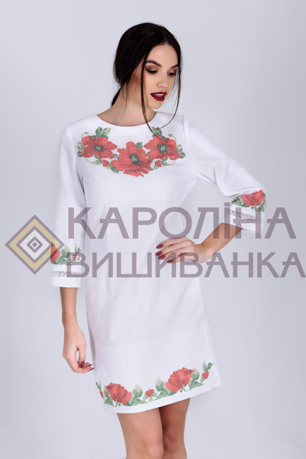 Заготовка на жіночу сукню під вишиття бісером/нитками, ПЛ-010