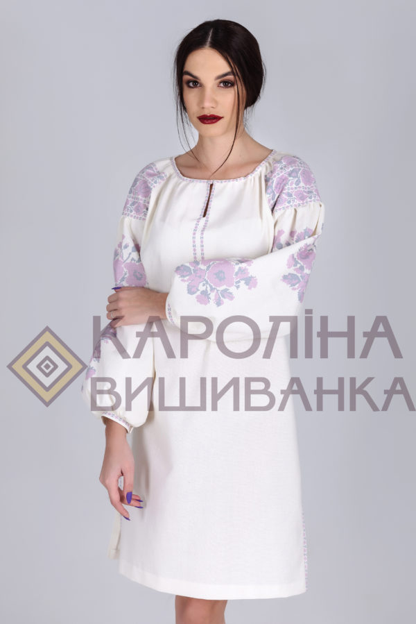 Заготовка на жіночу сукню у стилі «бохо» під вишиття бісером/нитками з розпірками, ПЛ-012