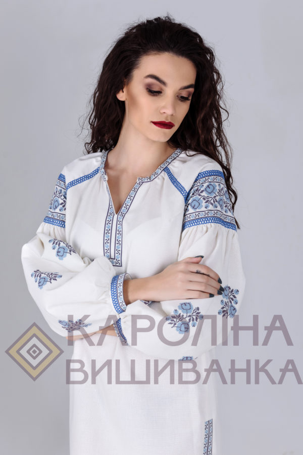 Заготовка на жіночу сукню у стилі «бохо» під вишиття бісером/нитками з розпірками, ПЛ-013 - Зображення 3