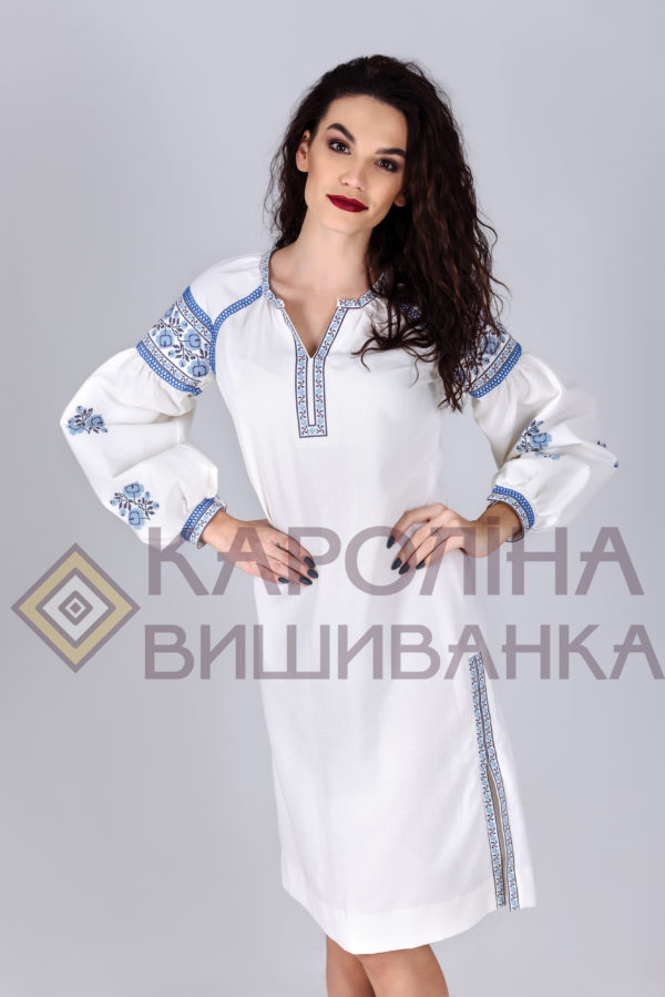 Заготовка на жіночу сукню у стилі «бохо» під вишиття бісером/нитками з розпірками, ПЛ-013 - Зображення 2