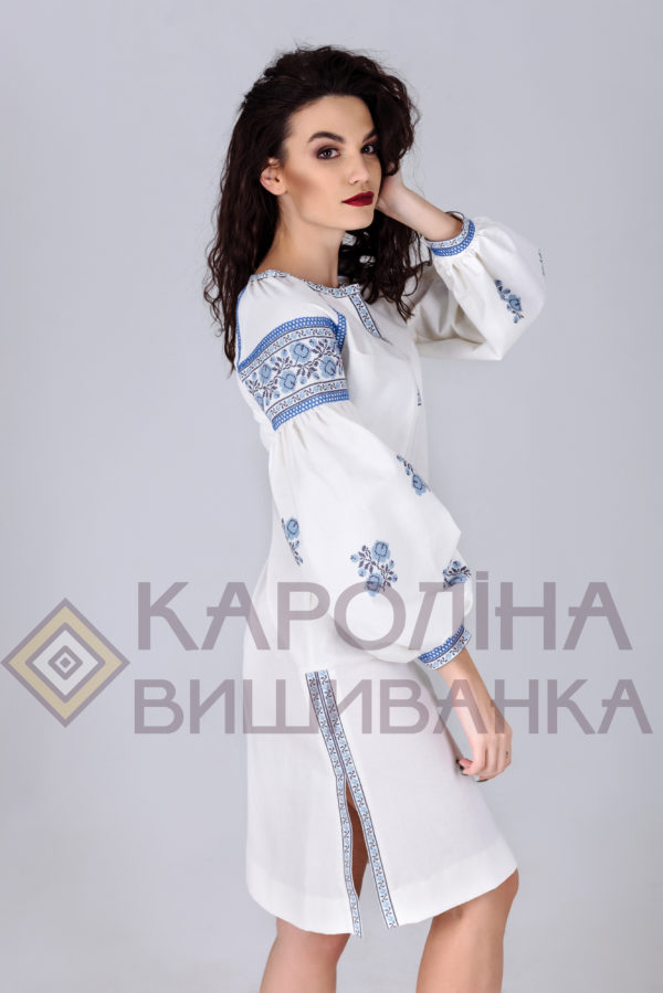 Заготовка на жіночу сукню у стилі «бохо» під вишиття бісером/нитками з розпірками, ПЛ-013