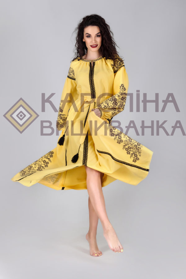 Заготовка на жіночу сукню максі-лонг у стилі «бохо» під вишиття бісером/нитками, ПЛд-001 максі лонг - Зображення 2