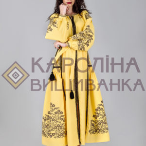 Заготовка на жіночу сукню максі-лонг у стилі «бохо» під вишиття бісером/нитками, ПЛд-001 максі лонг