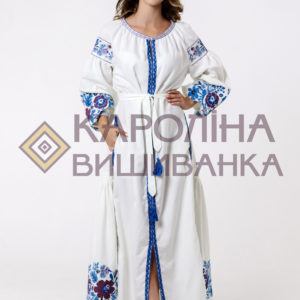 Заготовка на жіночу сукню максі-лонг у стилі «бохо» під вишиття бісером/нитками, ПЛд-0014 максі лонг