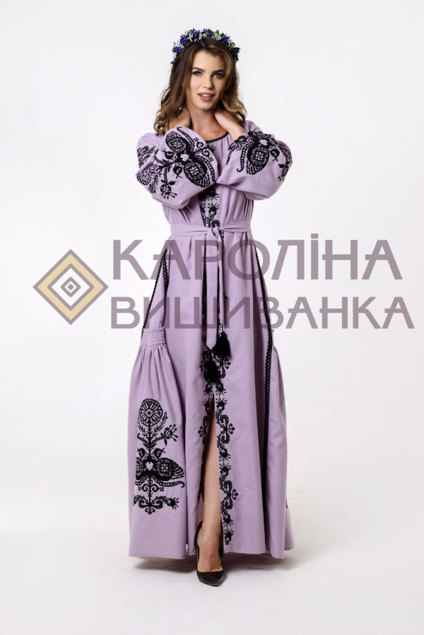 Заготовка на жіночу сукню максі-лонг у стилі «бохо» під вишиття бісером/нитками, ПЛд-0028 максі лонг