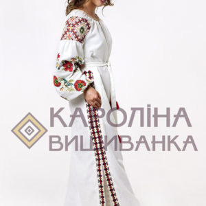 Заготовка на жіночу сукню максі-лонг у стилі «бохо» під вишиття бісером/нитками, ПЛд-0029 максі лонг