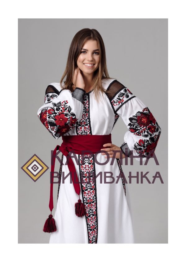 Заготовка на жіночу сукню максі-лонг у стилі «бохо» під вишиття бісером/нитками, ПЛд-0031 максі лонг - Зображення 3