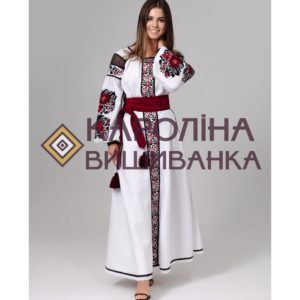 Заготовка на жіночу сукню максі-лонг у стилі «бохо» під вишиття бісером/нитками, ПЛд-0031 максі лонг