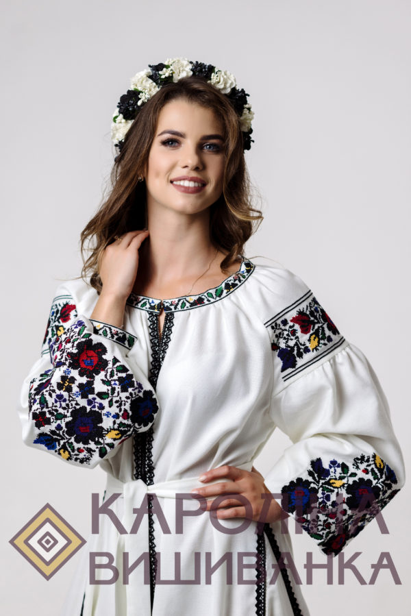Заготовка на жіночу сукню максі-лонг у стилі «бохо» під вишиття бісером/нитками, ПЛд-007 максі лонг - Зображення 4