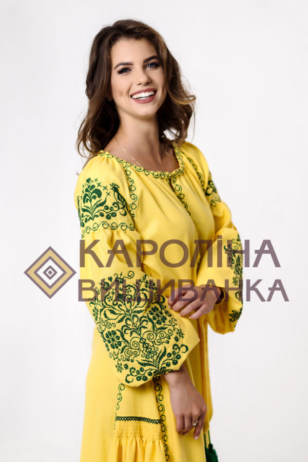 Заготовка на жіночу сукню максі-лонг у стилі «бохо» під вишиття бісером/нитками, ПЛд-027максі лонг - Зображення 2