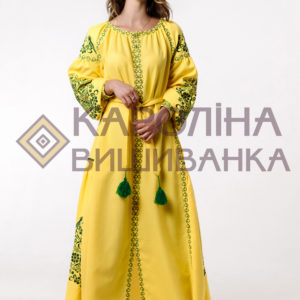 Заготовка на жіночу сукню максі-лонг у стилі «бохо» під вишиття бісером/нитками, ПЛд-027максі лонг