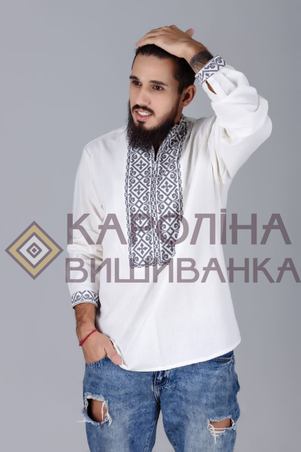 Заготовка на чоловічу сорочку під вишиття бісером/нитками, СЧ-002