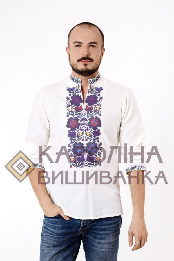 Заготовка на чоловічу сорочку під вишиття бісером/нитками, СЧ-007