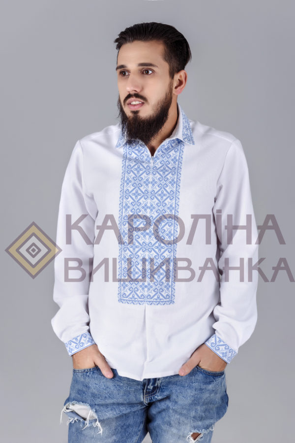 Заготовка на чоловічу сорочку під вишиття бісером/нитками, СЧ-008