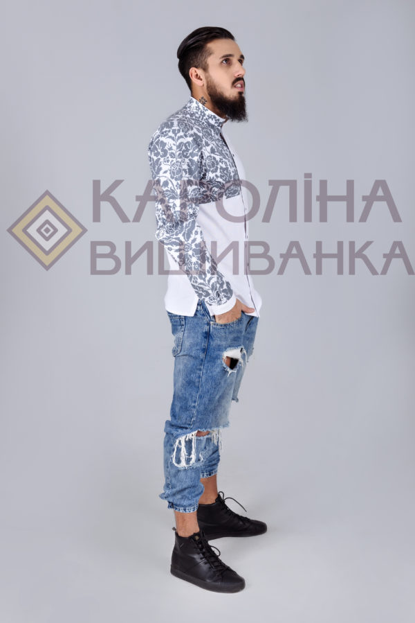 Заготовка на чоловічу сорочку під вишиття бісером/нитками, СЧ-010 - Зображення 2