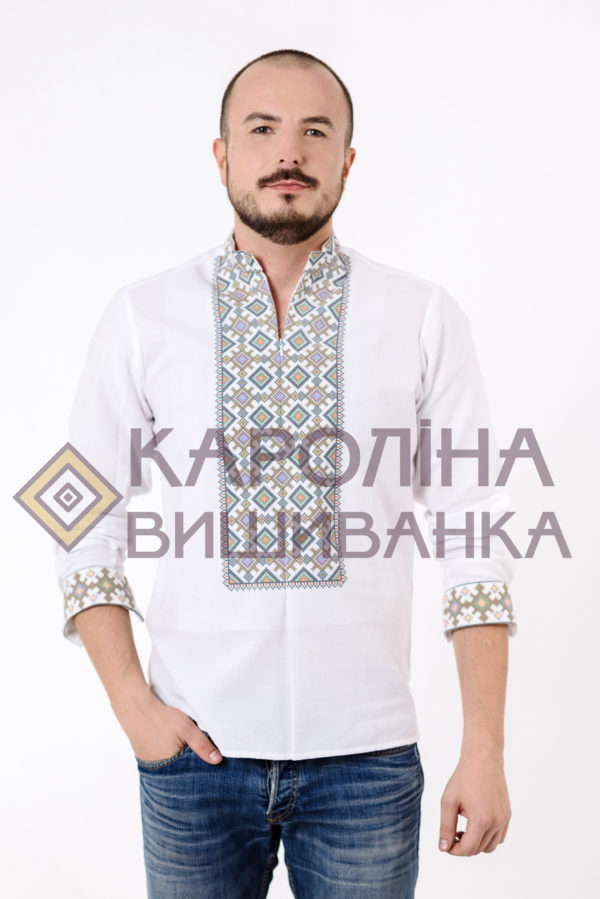 Заготовка на чоловічу сорочку під вишиття бісером/нитками, СЧ-011