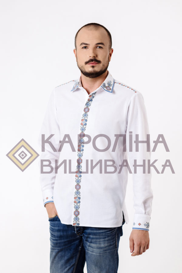 Заготовка на чоловічу сорочку під вишиття бісером/нитками, СЧ-022