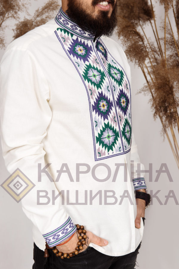 Заготовка на чоловічу сорочку під вишиття бісером/нитками, СЧ-030 - Зображення 2