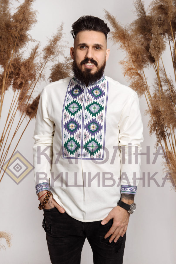 Заготовка на чоловічу сорочку під вишиття бісером/нитками, СЧ-030