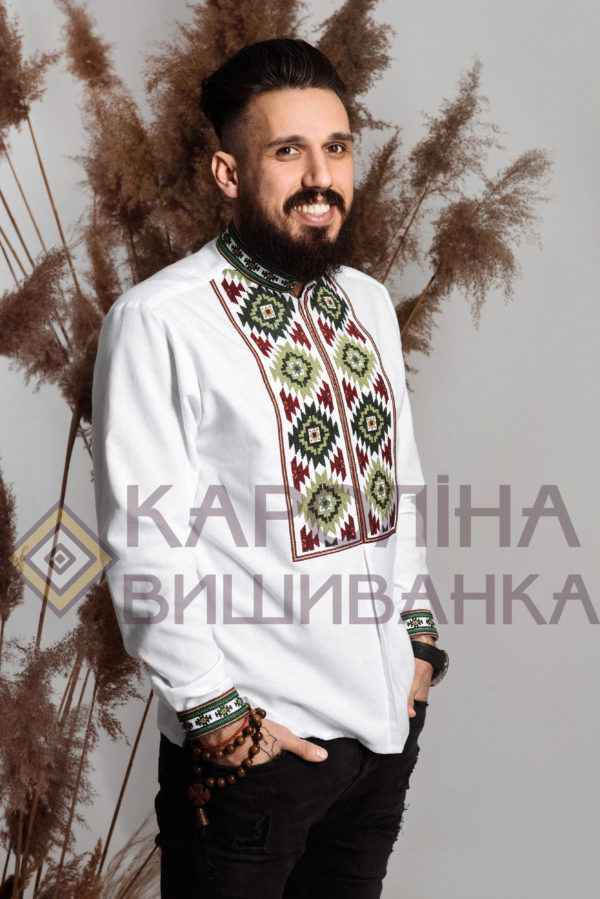 Заготовка на чоловічу сорочку під вишиття бісером/нитками, СЧ-034 - Зображення 2