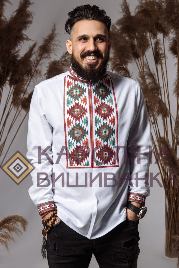 Заготовка на чоловічу сорочку під вишиття бісером/нитками, СЧ-035 - Зображення 2