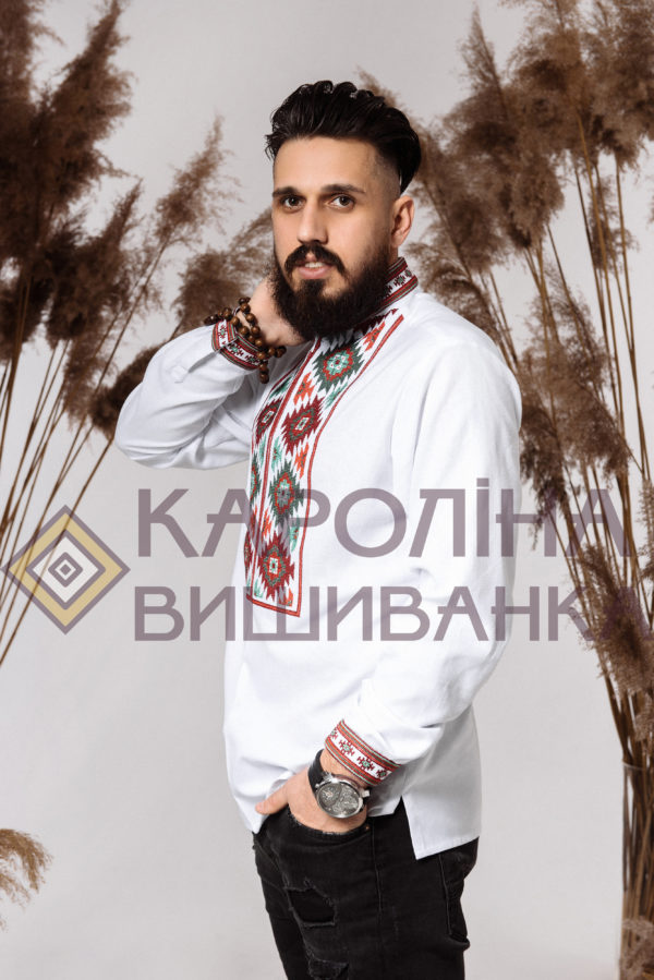 Заготовка на чоловічу сорочку під вишиття бісером/нитками, СЧ-035