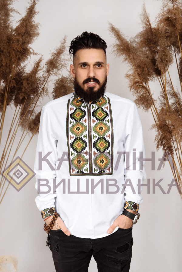 Заготовка на чоловічу сорочку під вишиття бісером/нитками, СЧ-036
