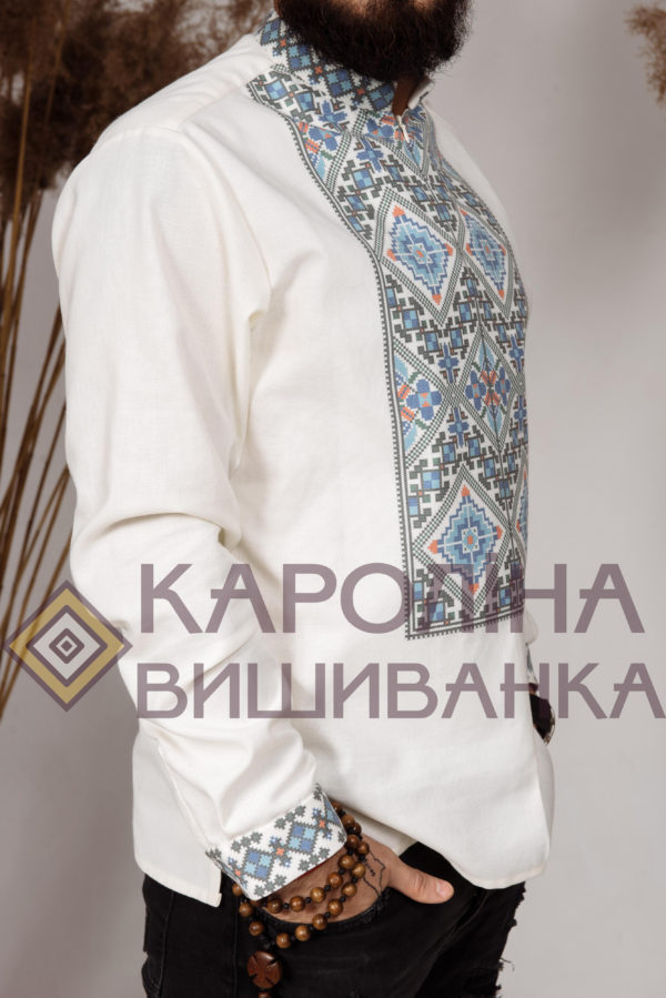 Заготовка на чоловічу сорочку під вишиття бісером/нитками, СЧ-037 - Зображення 4