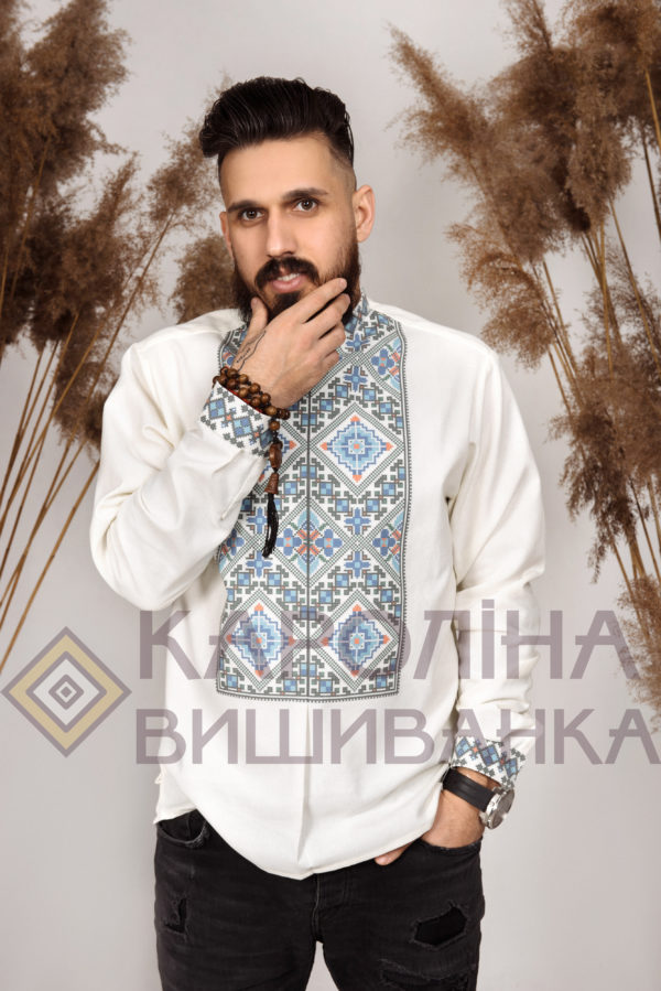 Заготовка на чоловічу сорочку під вишиття бісером/нитками, СЧ-037